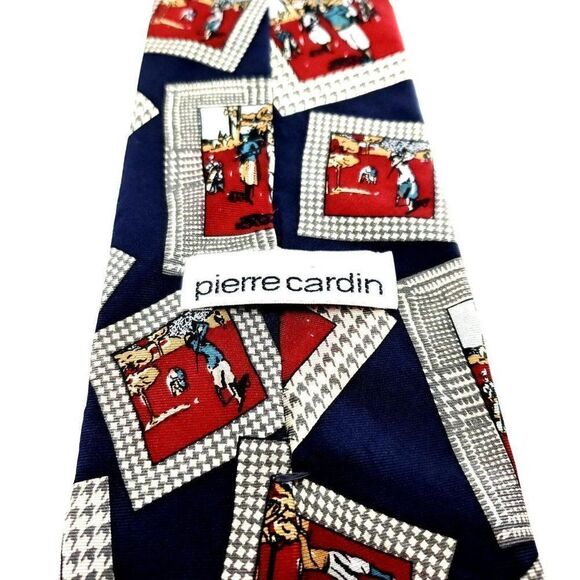 Pierre Cardin Blue Silk Tie Woven Graphic - Picture 4 of 6